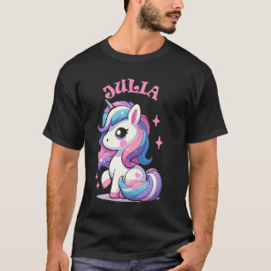 Julia Cute Unicorn Design for Girls Name Julia T-Shirt