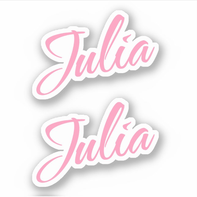 Julia Decorative Name in Pink x2 Sticker (Front)