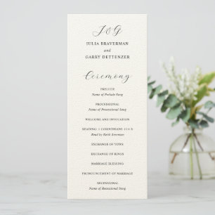 Julia Ecru Traditional Elegant Wedding Programme