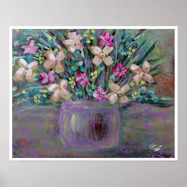 Julia Fine Art Floral Painting Poster (Front)