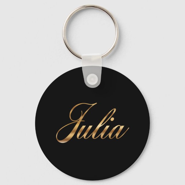 Julia gold Design Lettering Key Ring (Front)