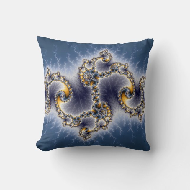 Julia In Blue - Fractal Art Cushion (Front)