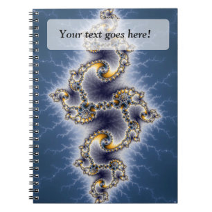 Julia In Blue - Fractal Art Spiral Notebook