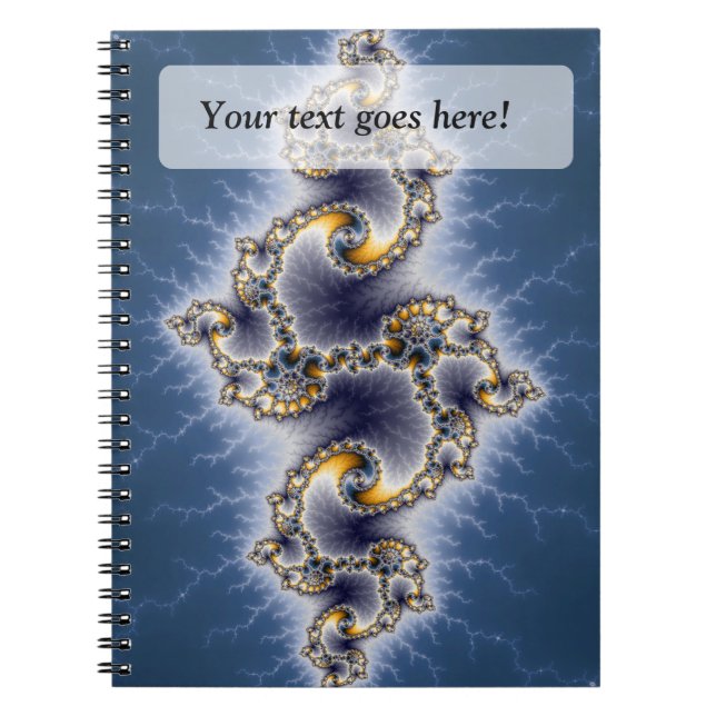 Julia In Blue - Fractal Art Spiral Notebook (Front)
