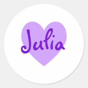 Julia in Purple Classic Round Sticker
