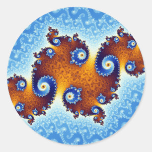 Julia Island Mandelbrot Set Classic Round Sticker