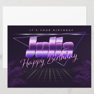 Julia Name Vorname lila retro Karte Geburtstag Card