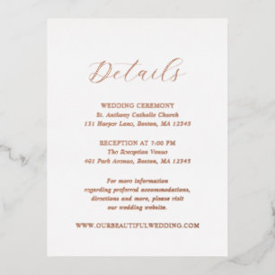 Julia Traditional Elegant Wedding Enclosure Foil Invitation Postcard