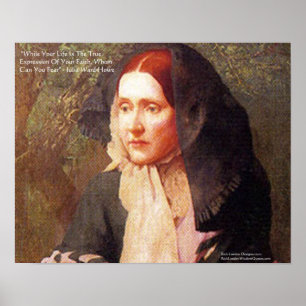 Julia Ward How Faith/Fear Quote Wisdom Poster