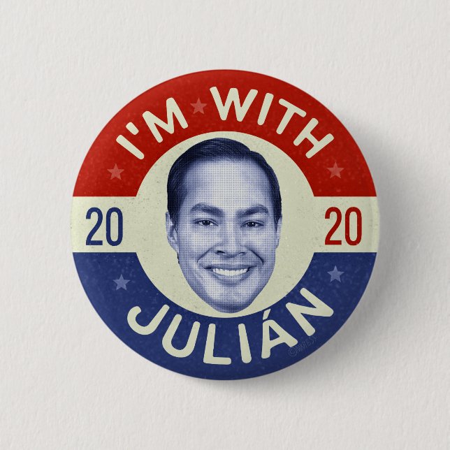Julian Castro President 2020 Democrat Photo Retro 6 Cm Round Badge (Front)
