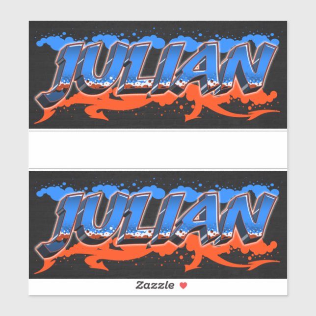 Julian First Name Graffiti Sticker (Sheet)