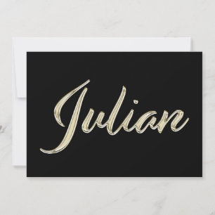 Julian Name white gold Handwriting Card