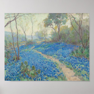 Julian Onderdonk - A Hillside of Bluebonnets  Poster