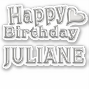 Juliane Happy Birthday silver sticker