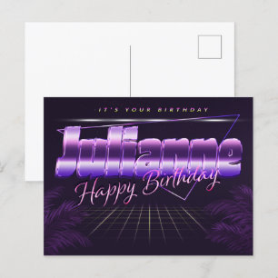 Julianne Name Vorname lila Postkarte Geburtstag Postcard
