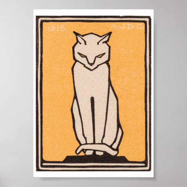 Julie de Graag Sitting Cat Poster (Front)