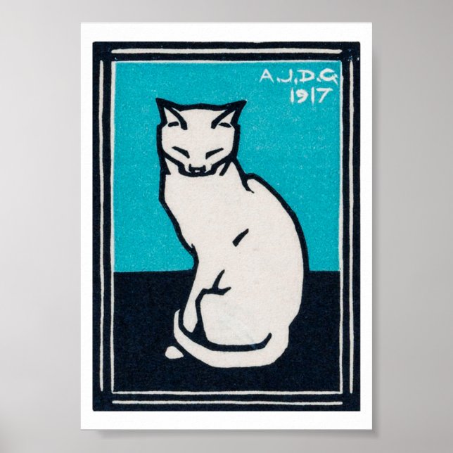 Julie de Graag Sitting Cat Poster (Front)