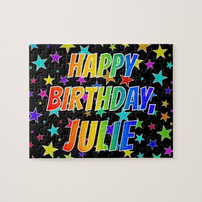 "JULIE" First Name, Fun "HAPPY BIRTHDAY" Jigsaw Puzzle (Horizontal)