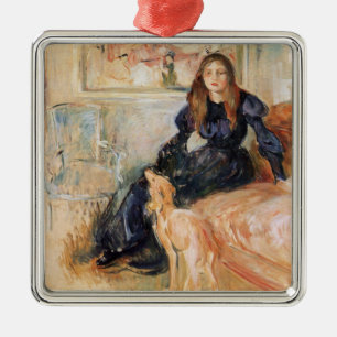 Julie Manet and her Greyhound (by Berthe Morisot) Metal Tree Decoration