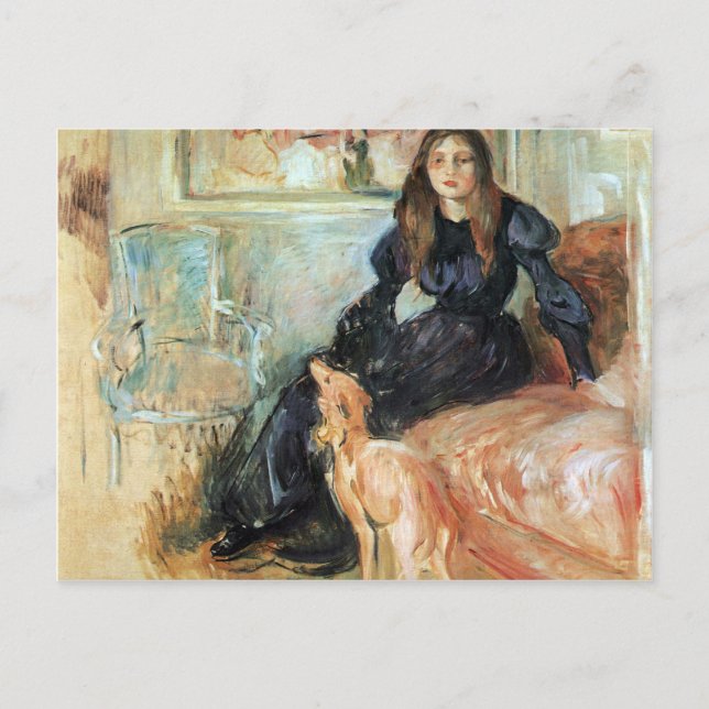 Julie Manet and her greyhound Laertes by Morisot Postcard (Front)