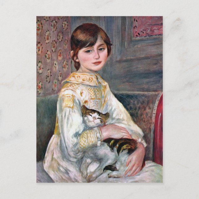 Julie Manet (Child With Cat) Renoir Postcard (Front)