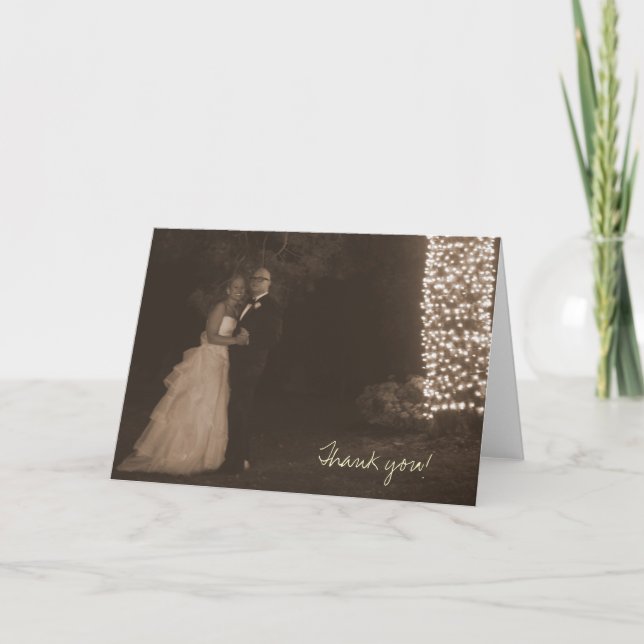 Julie -n- Matt Wedding 4x6 (sepia)-332, Thank you! You Card (Front)