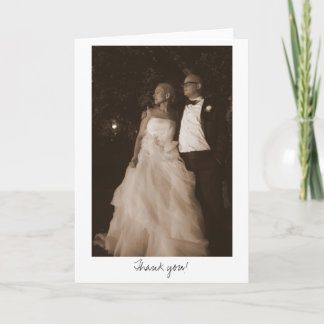 Julie -n- Matt Wedding 4x6 (sepia)-335, Thank you! You Card