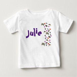 Julie, Name With Australian Wildlife,  Baby Bodysu T-Shirt