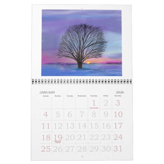 Julie Richman Digital Drawing Calendar (Jan 2026)