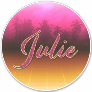 Julie Vorname Name golden pink Aufkleber Sticker