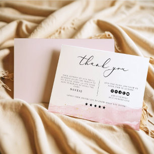 JULIEN Blush Watercolor Business Thank You Card