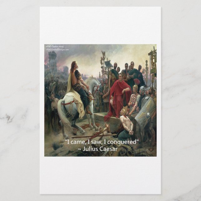 Julius Caesar I Came I Saw I Conquered Stationery (Front)