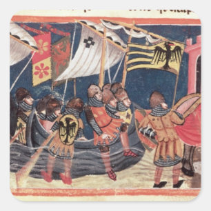 Julius Caesar  landing in England Square Sticker