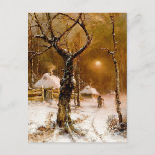 Julius Klever: Winter Night Walk Postcard
