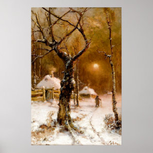 Julius Klever: Winter Night Walk Poster