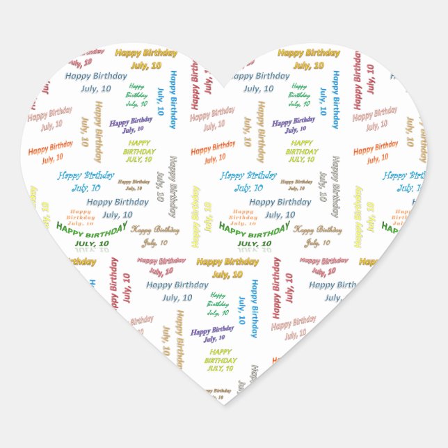 July, 10 Birthday Sticker (Front)