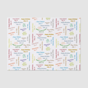 July, 11 Birthday Tissue Paper