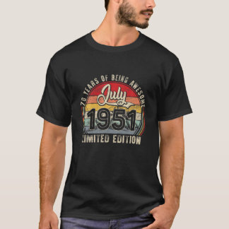 July 1951 Limited Edition Outfit Retro 70Th Bday G T-Shirt