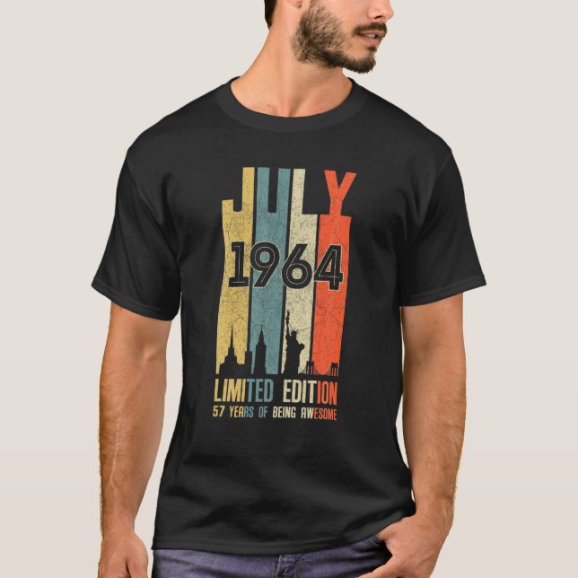 July 1964 57 Birthday 57 Year Old 1964 Birthday Vi T-Shirt (Front)