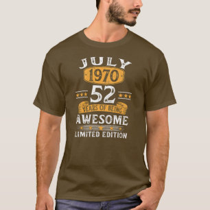 July 1970 52 Years Old Gift For Men Vintage 52th T-Shirt
