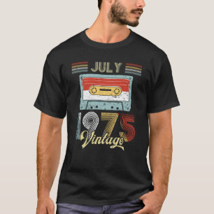 July 1975 Vintage Birthday Cassette Tape T-Shirt