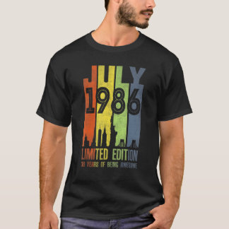 July 1986 36 Year Old 1986 Birthday T-Shirt