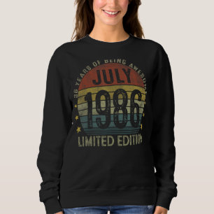 July 1986  36th Birthday 36 Years Old Sweatshirt