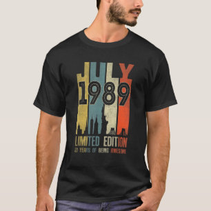 July 1989 33 Year Old 1989 Birthday T-Shirt