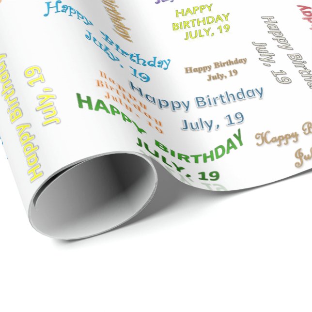 July, 19 Birthday Gift Wrapping Paper (Roll Corner)