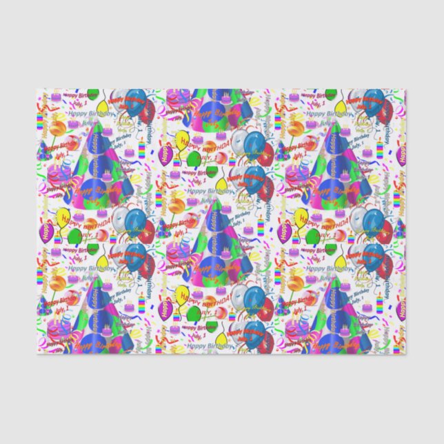 July, 1 Birthday Tissue Paper (Front)