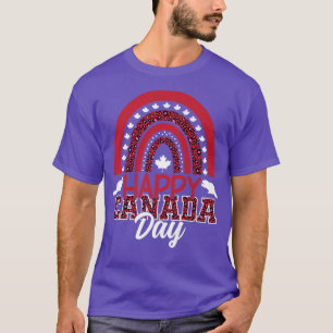 July 1st Happy Canada Day Rainbow Cute Leopard Pri T-Shirt