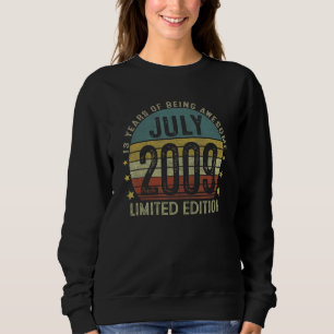 July 2009 13 Years Old  For Boy Vintage 13th Birth Sweatshirt