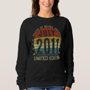 July 2011 Vintage 11th Birthday 11 Year Old For M Sweatshirt