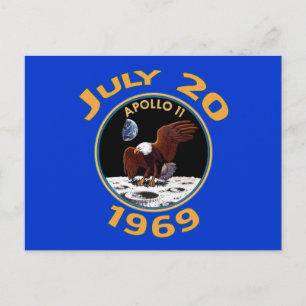 July 20, 1969 Apollo 11 Mission to the Moon Postcard